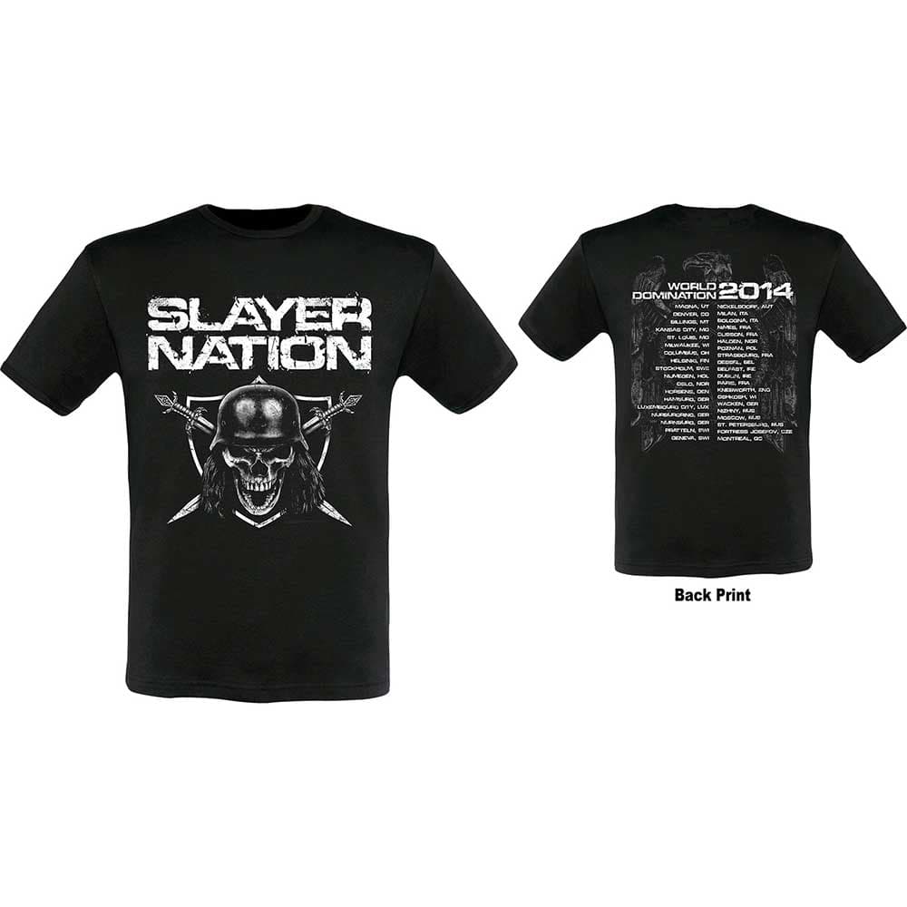 Tričko Slayer - Nation 2014 Dates, Unisex,Čierna,S