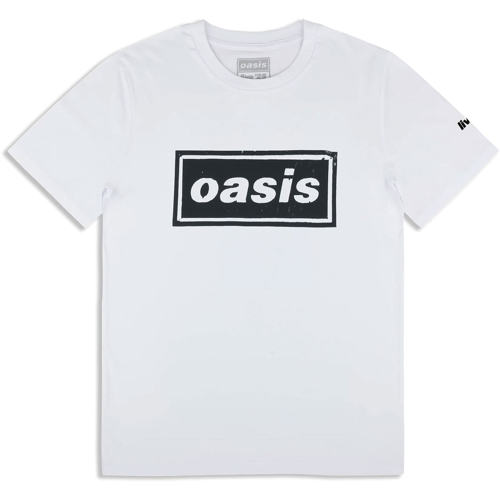 Tričko Oasis - Stencil Logo, Unisex,Biela,M