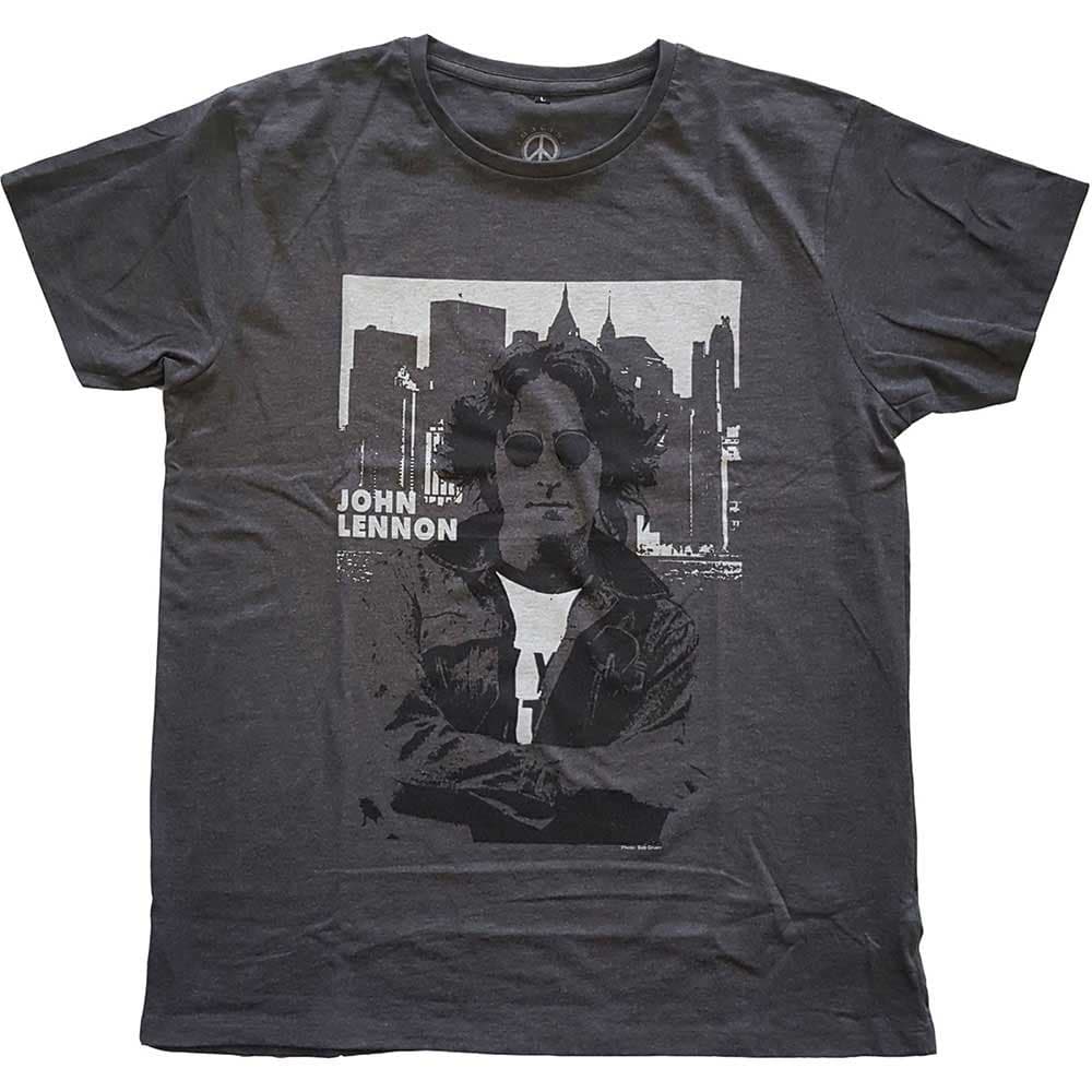 Tričko John Lennon - Skyline, Unisex,Šedá,S