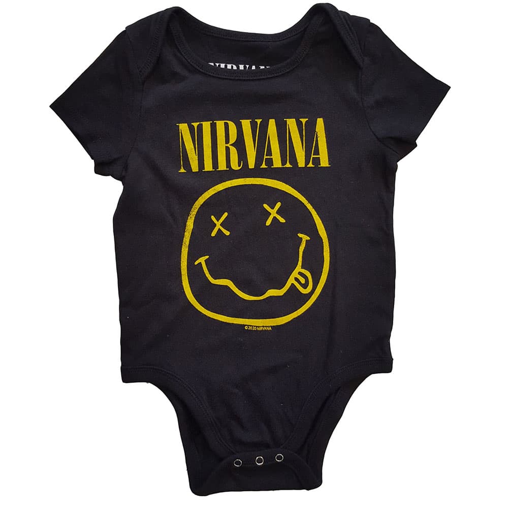 Body Nirvana - Yellow Smiley, Dieťa,Čierna,0 - 3 mes.