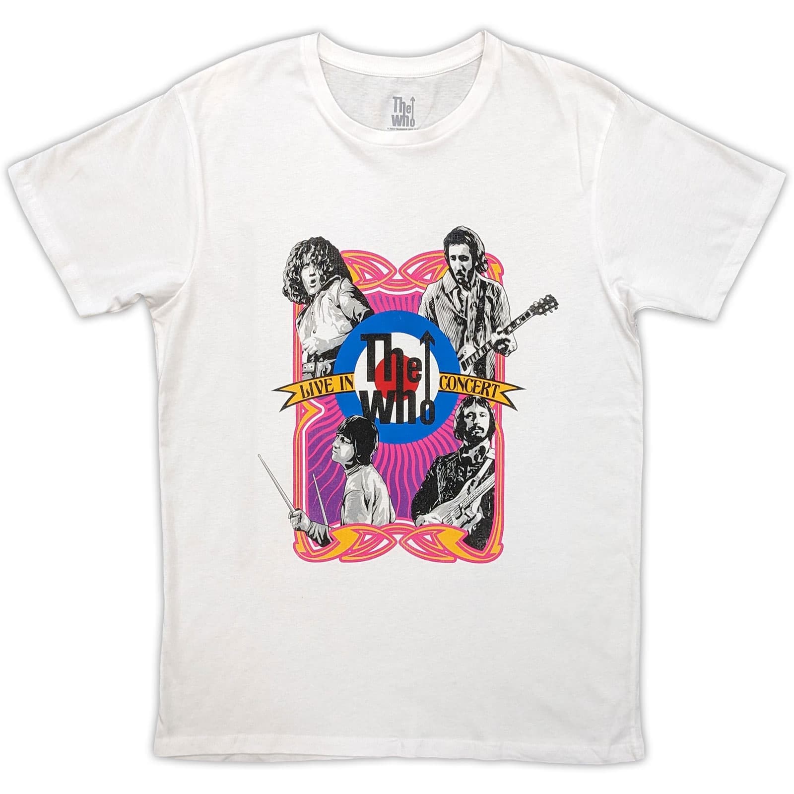 Tričko The Who - In Concert Target Logo, Unisex,Biela,M