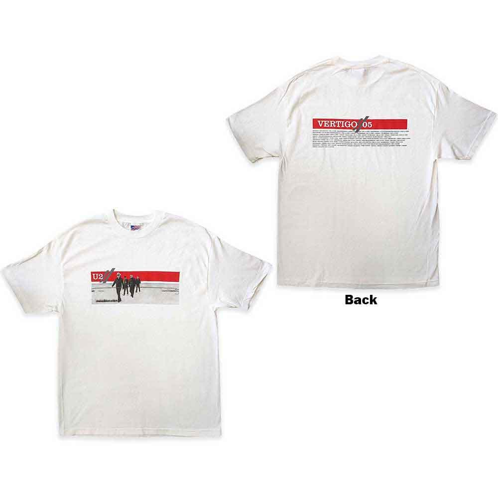 Tričko U2 - Vertigo 2005 Band Photo, Unisex,Biela,XL
