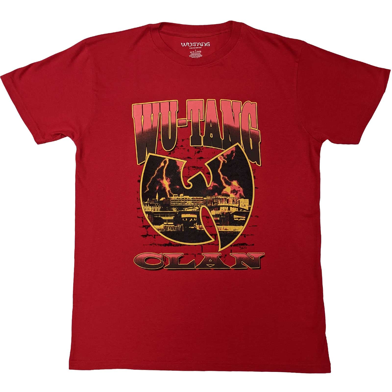 Tričko Wu-Tang Clan - Brick Wall, Unisex,Červená,M