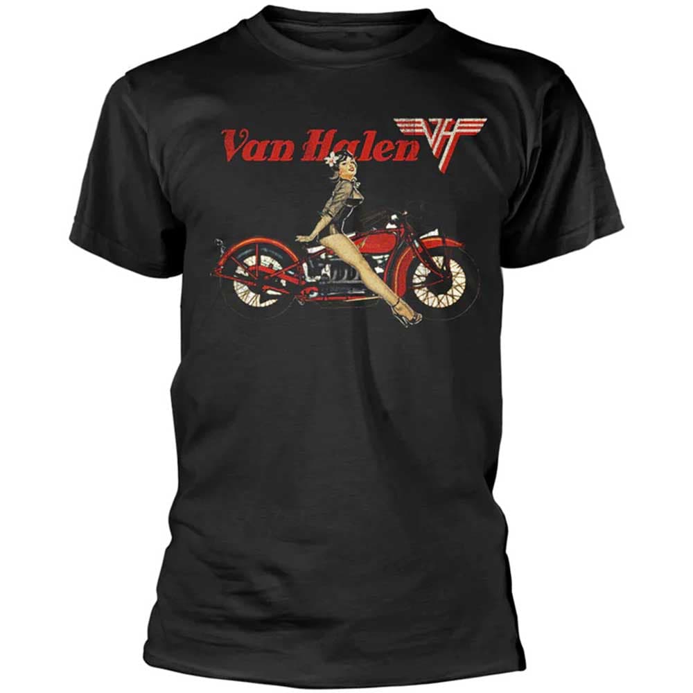 Tričko Van Halen - Pin-up Motorcycle, Unisex,Čierna,M