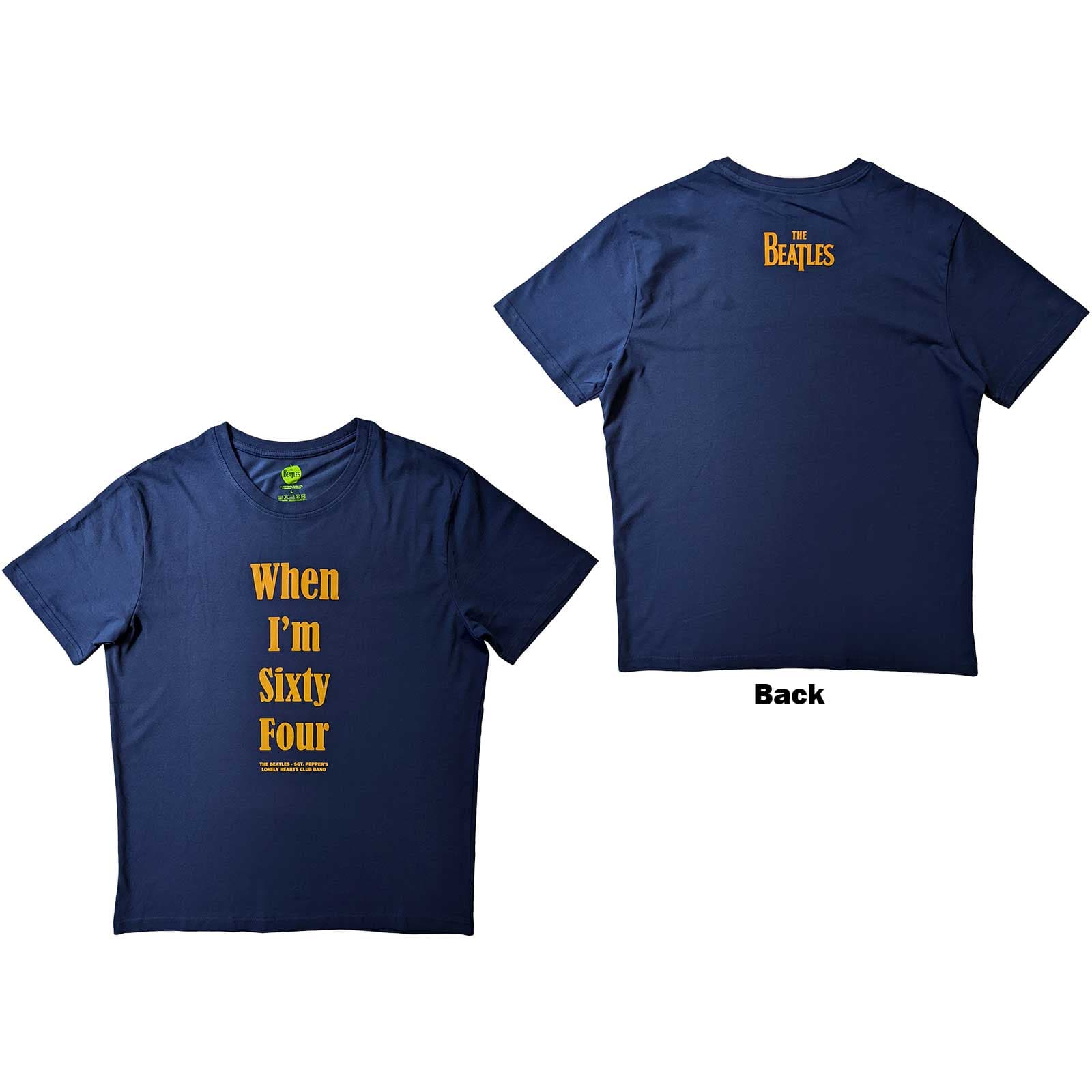 Tričko The Beatles - When I'm Sixty Four, Unisex,Modrá,M