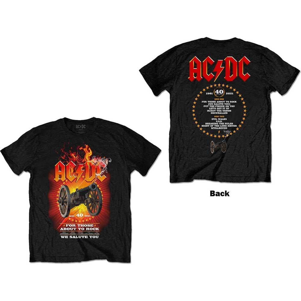 Tričko AC/DC - FTATR 40th Flaming, Unisex,Čierna,L
