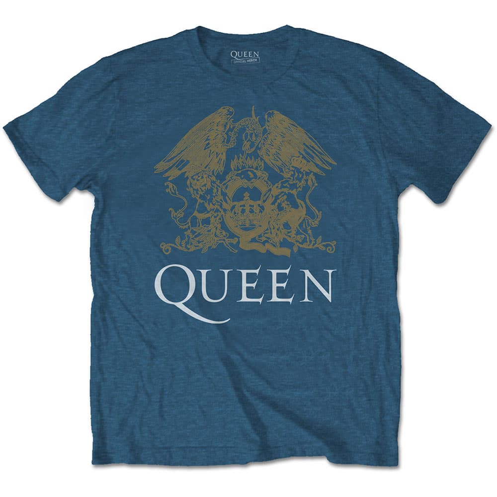 Tričko Queen - Crest, Unisex,Modrá,XL