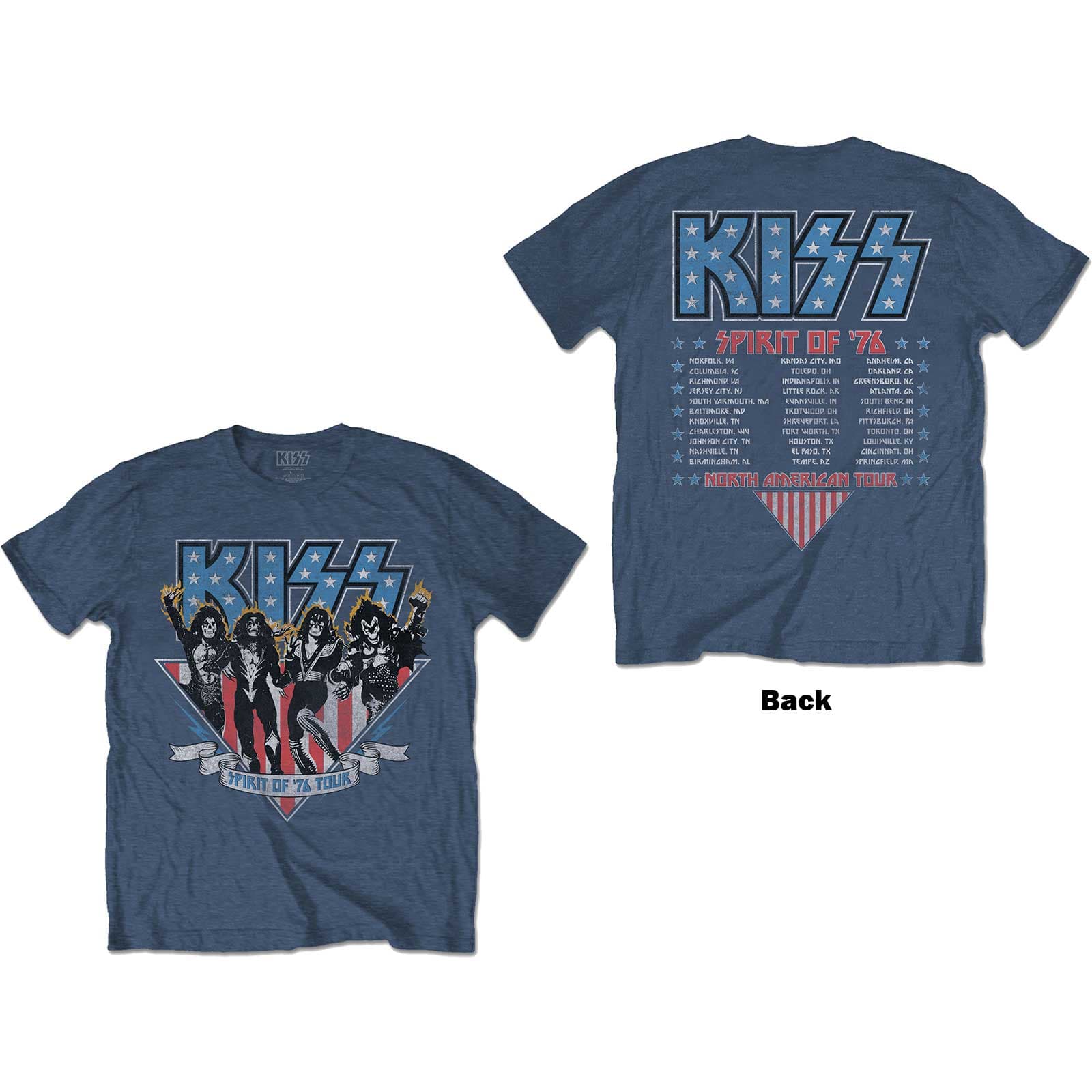 Tričko Kiss - Americana, Unisex,Modrá,L