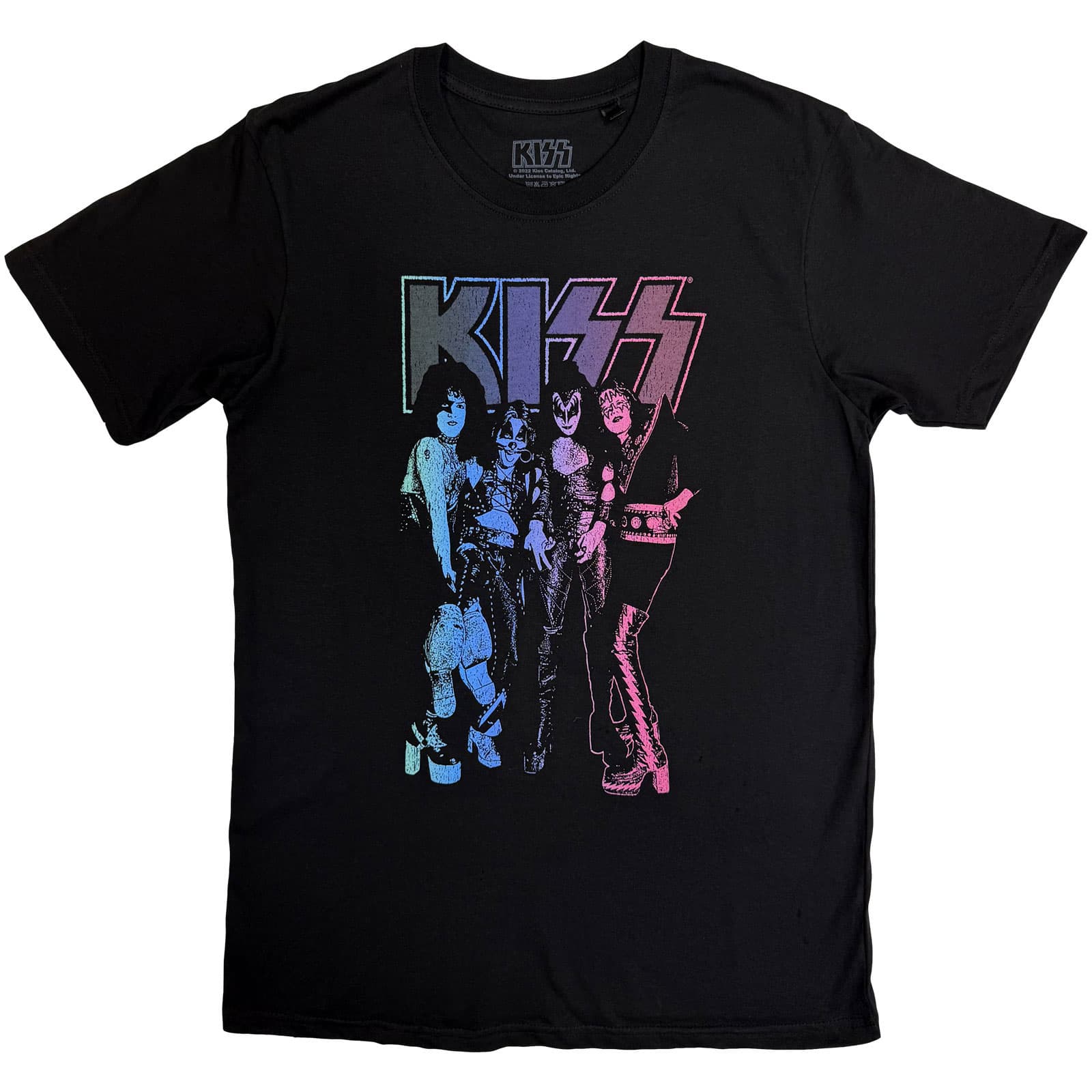 Tričko Kiss - Purple Band, Unisex,Čierna,M