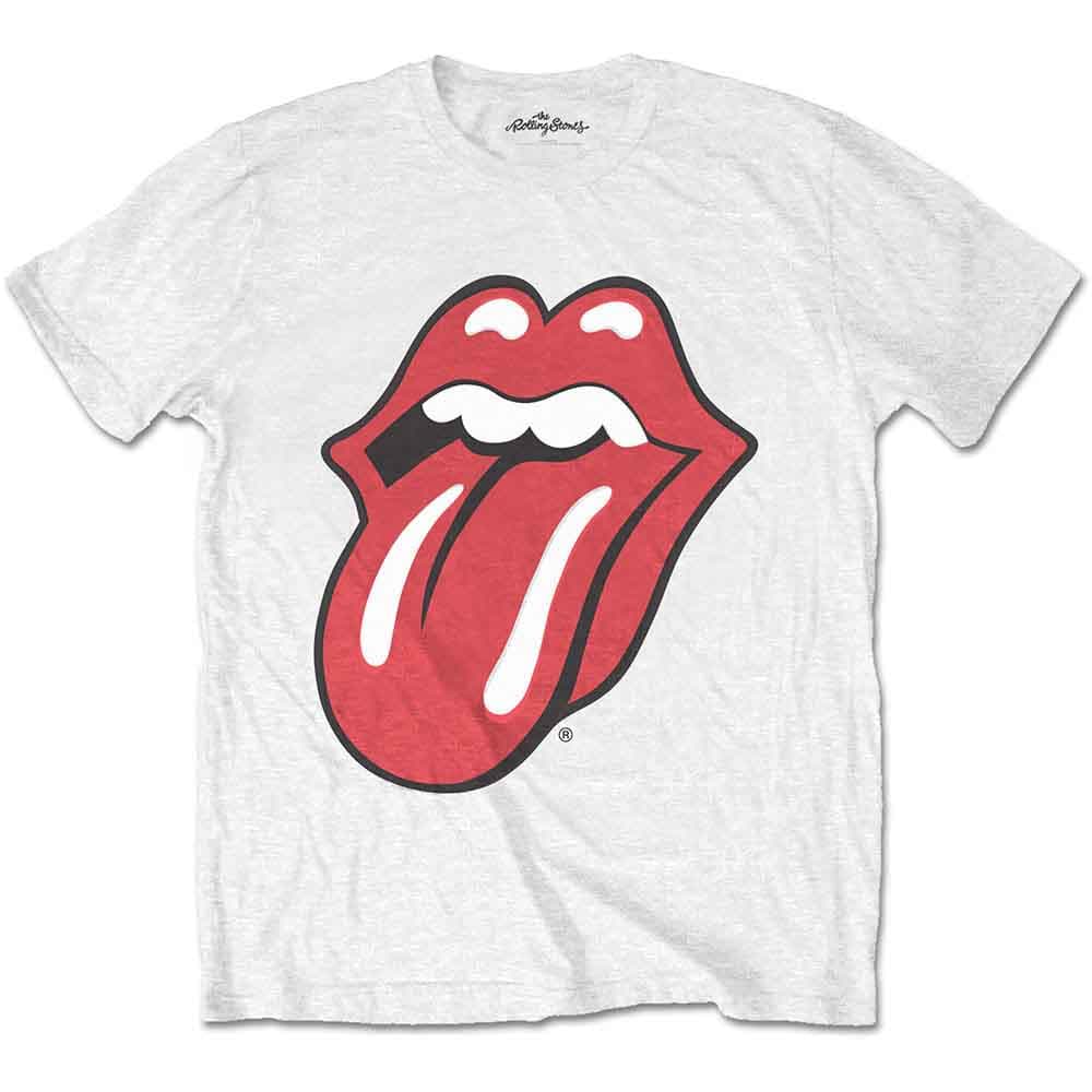 Tričko The Rolling Stones - Classic Tongue, Unisex,Biela,S