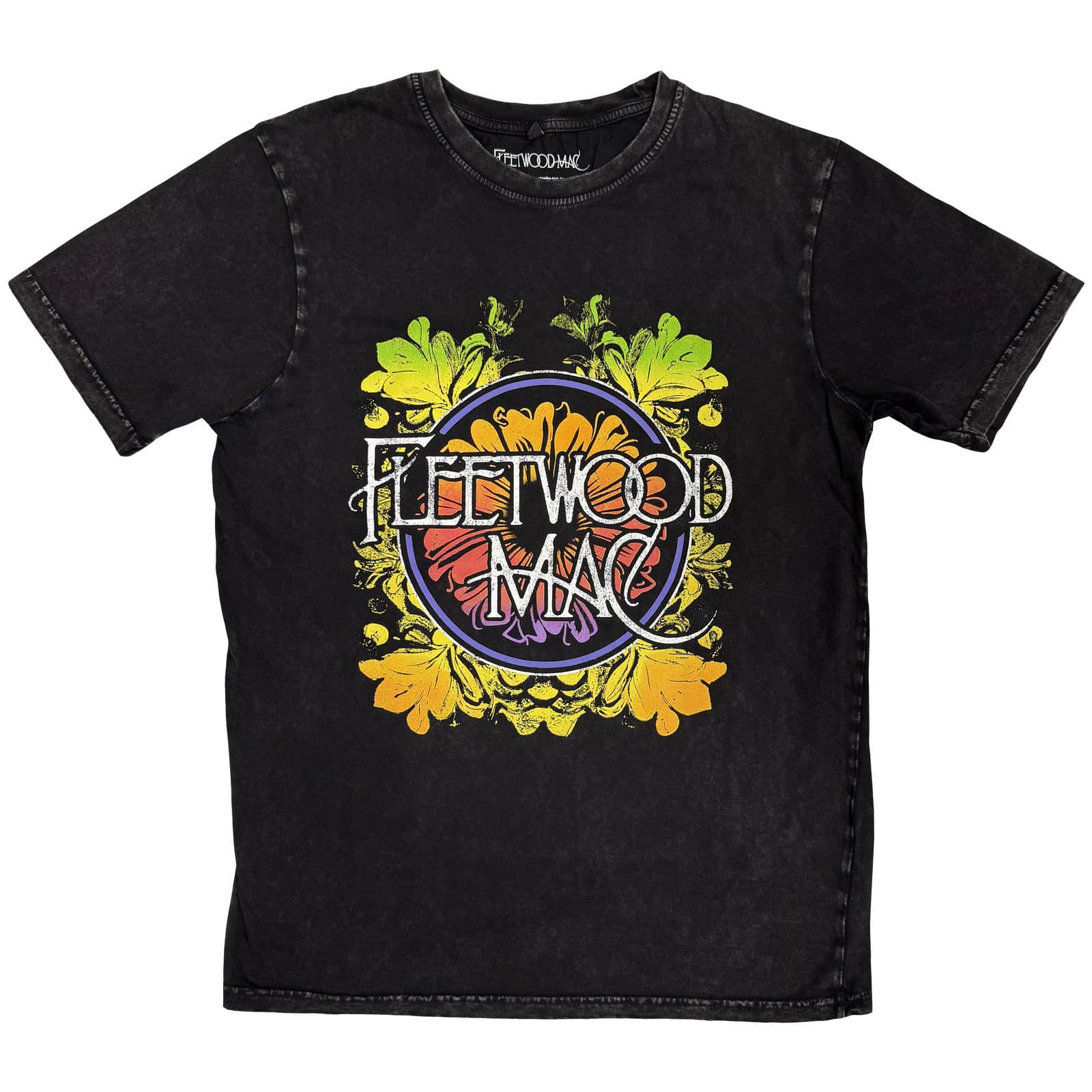 Tričko Fleetwood Mac - Circle Floral Logo, Unisex,Čierna,M