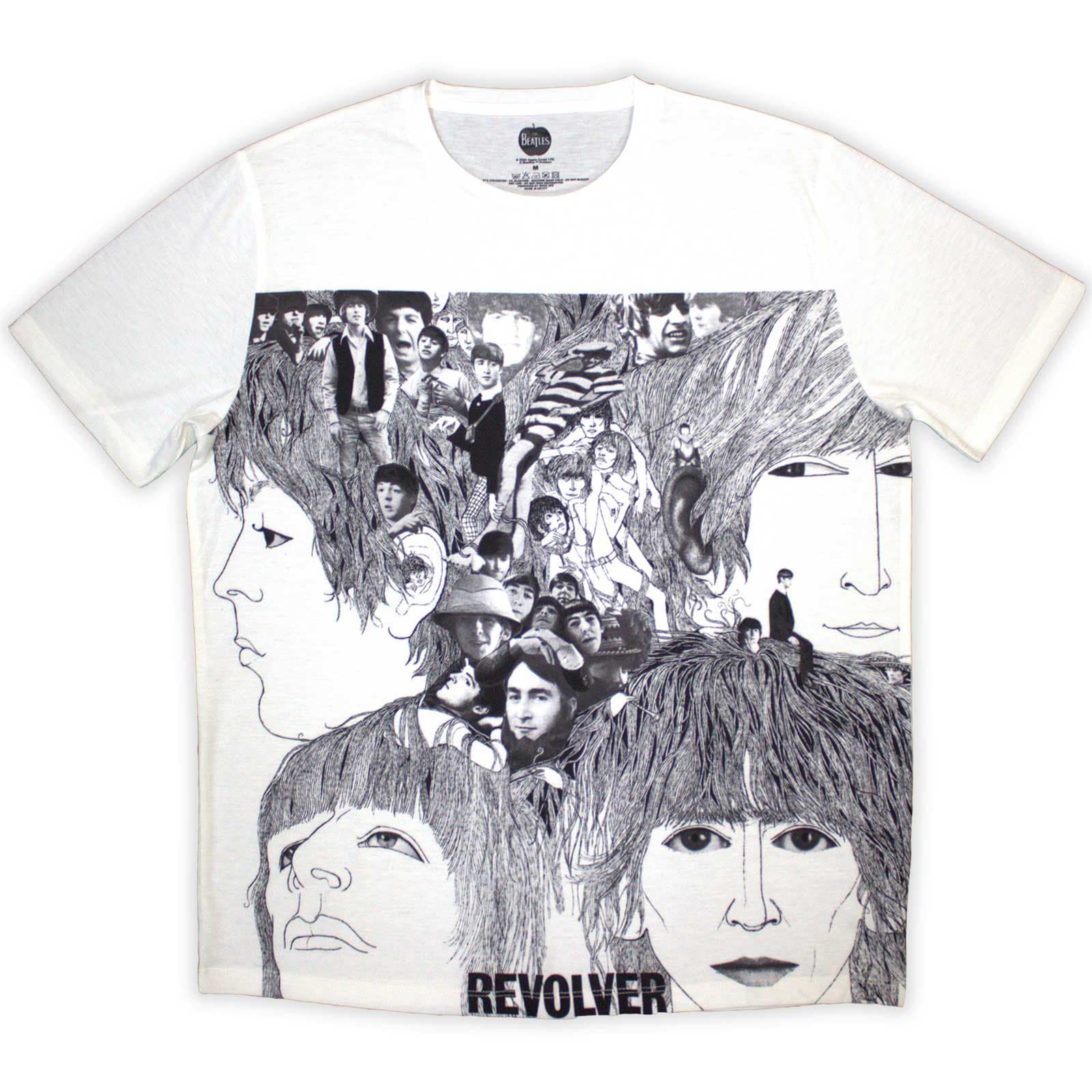 Tričko The Beatles - Revolver, Unisex,Biela,XL