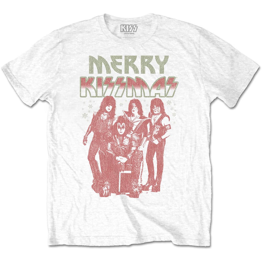 Tričko Kiss - Merry Kissmas, Unisex,Biela,M