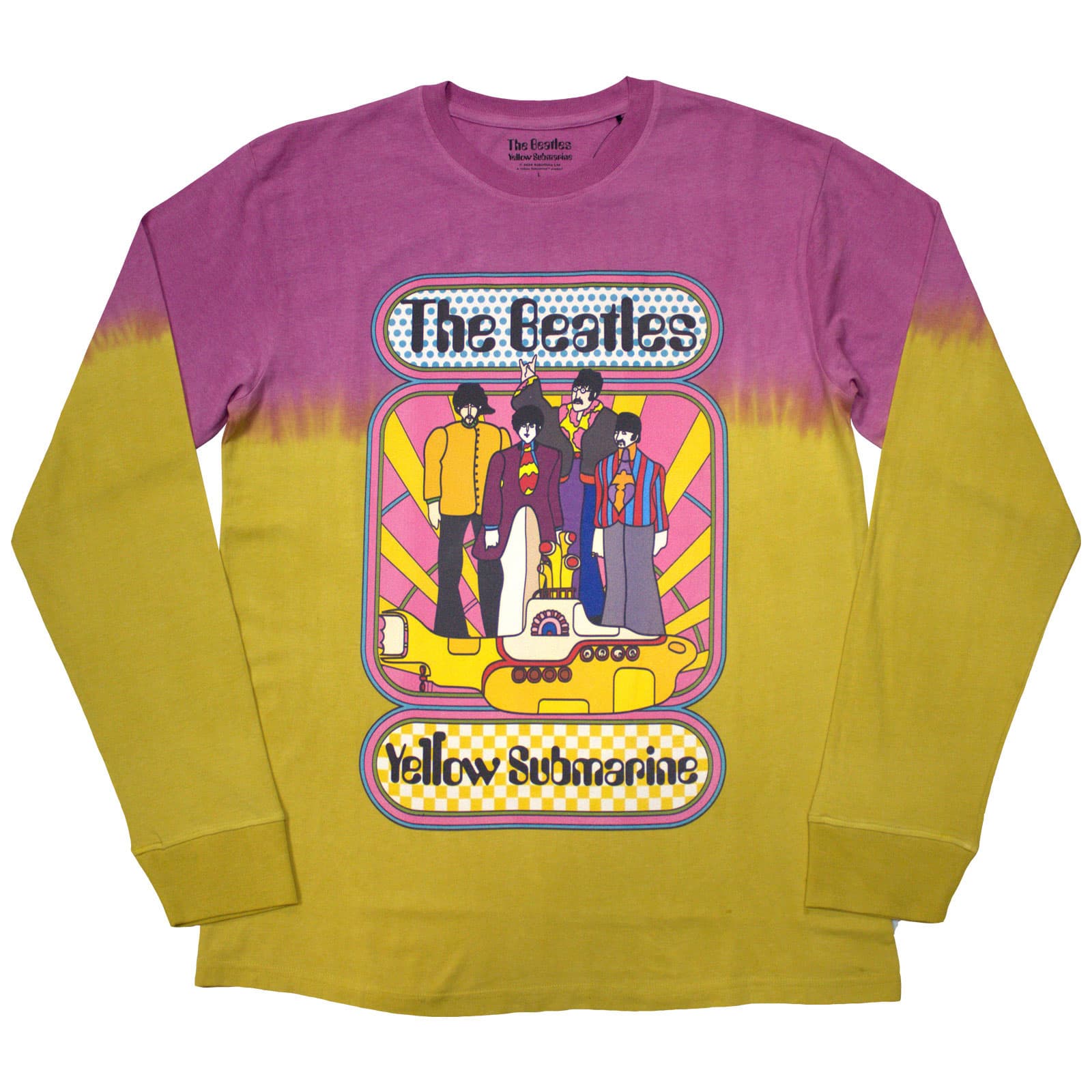 Tričko s dlhým rukávom The Beatles - Yellow Submarine Band Frame, Unisex,Žltá,M