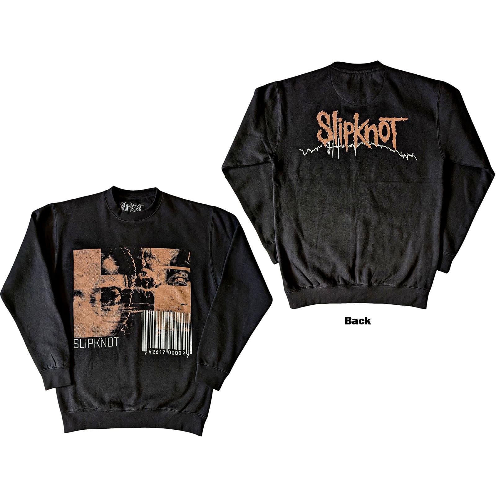 Crewneck Slipknot - The End, So Far Faces & Barcode, Unisex,Čierna,M
