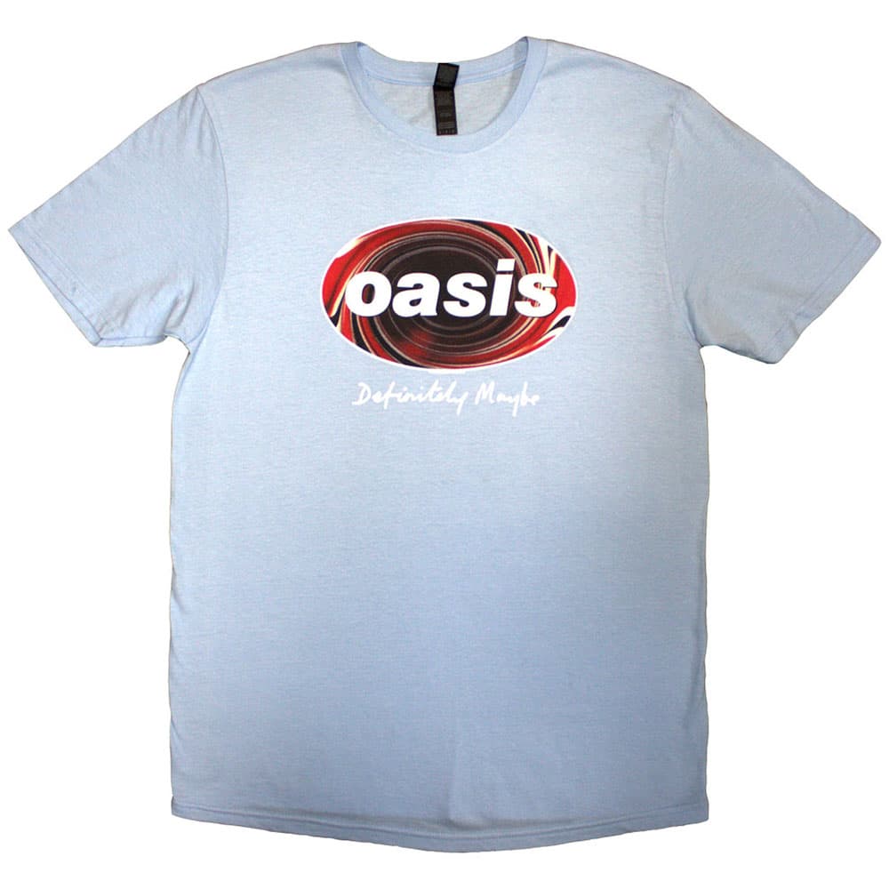 Tričko Oasis - Definitely Maybe Union Jack Oval, Unisex,Modrá,L