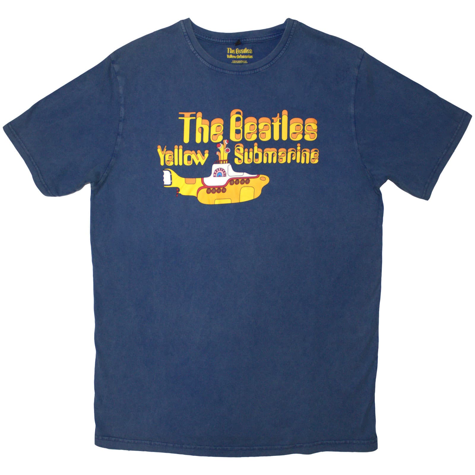 Tričko The Beatles - Logo & Sub, Unisex,Modrá,L