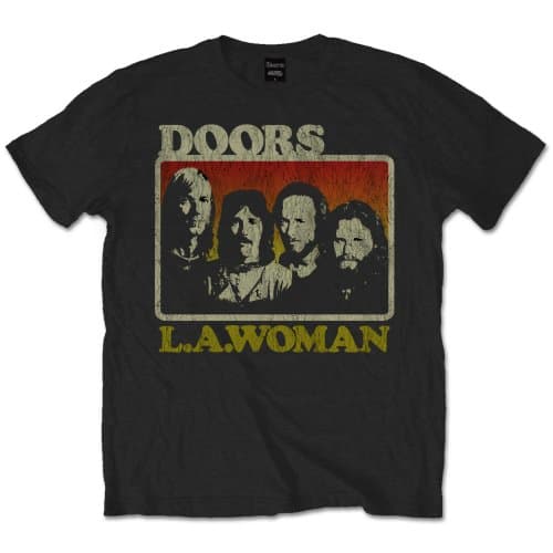 Tričko The Doors - LA Woman, Unisex,Čierna,M