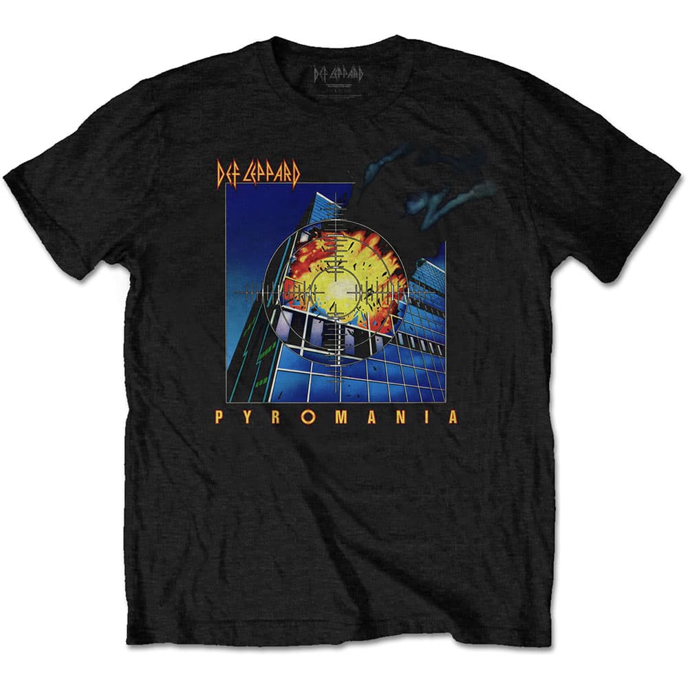 Tričko Def Leppard - Pyromania, Unisex,Čierna,M