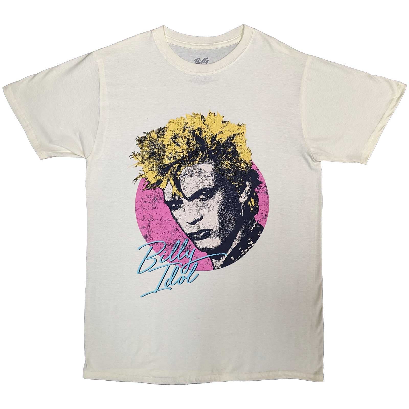 Tričko Billy Idol - Circle Illustration, Unisex,Natural,M