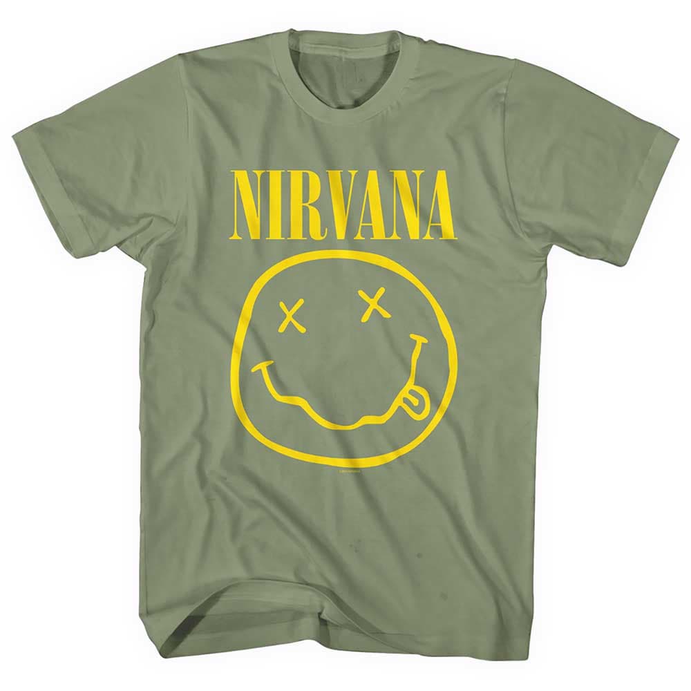 Tričko Nirvana - Yellow Smiley, Unisex,Zelená,XL