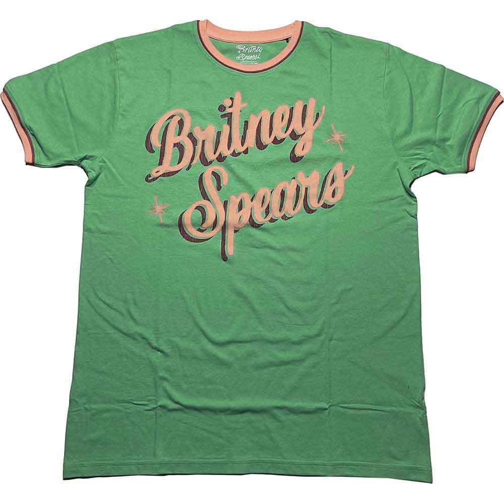 Tričko Britney Spears - Retro Text, Unisex,Zelená,L