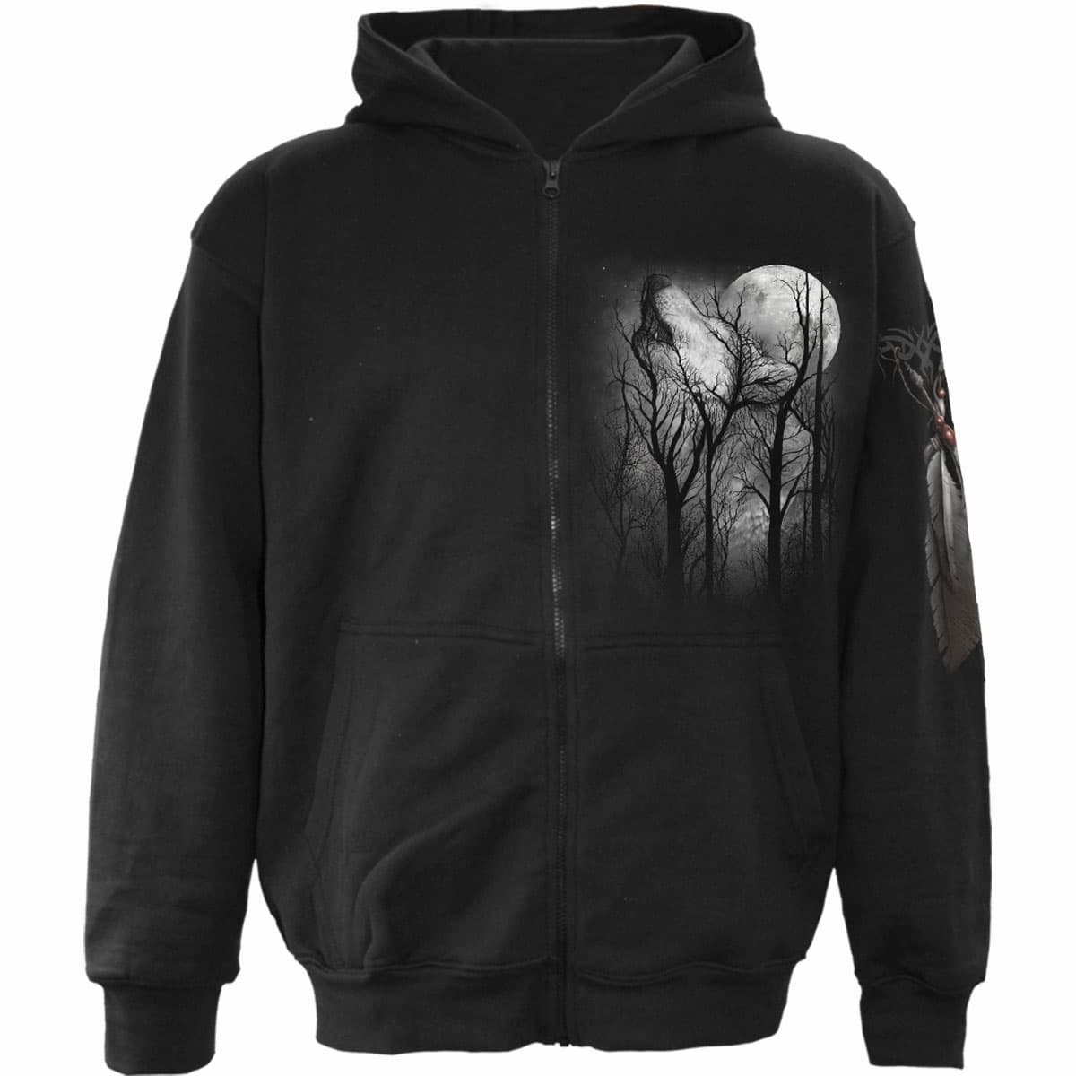 Mikina na zips Spiral Stairs - Forest Wolf, Unisex,Čierna,M