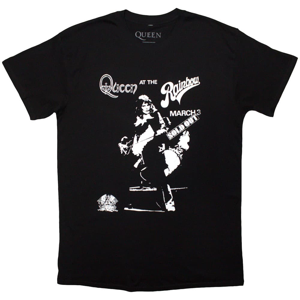 Tričko Queen - Live Rainbow, Unisex,Čierna,L