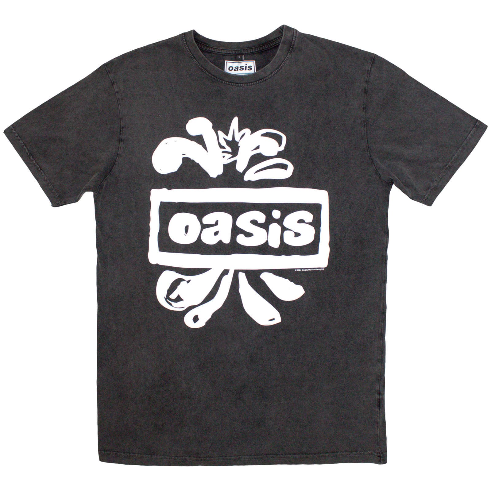 Tričko Oasis - Logo Splat, Unisex,Šedá,M
