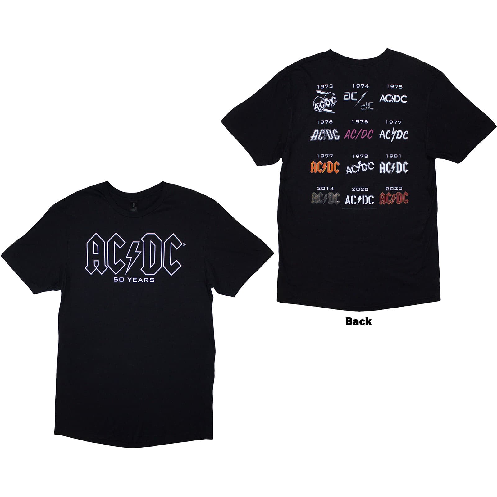Tričko AC/DC - History Logo, Unisex,Čierna,M
