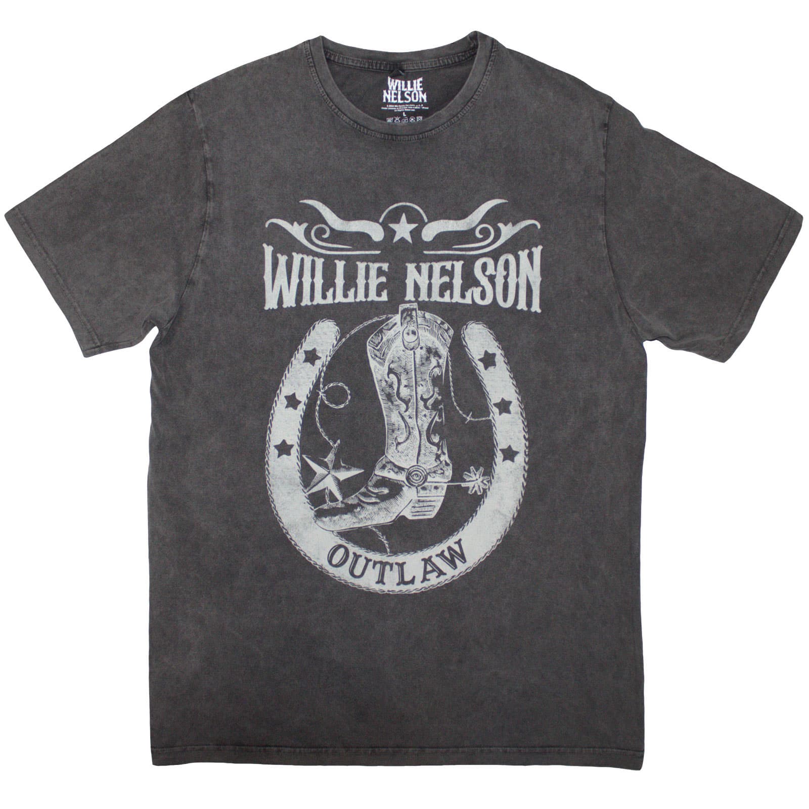 Tričko Willie Nelson - Outlaw, Unisex,Šedá,S