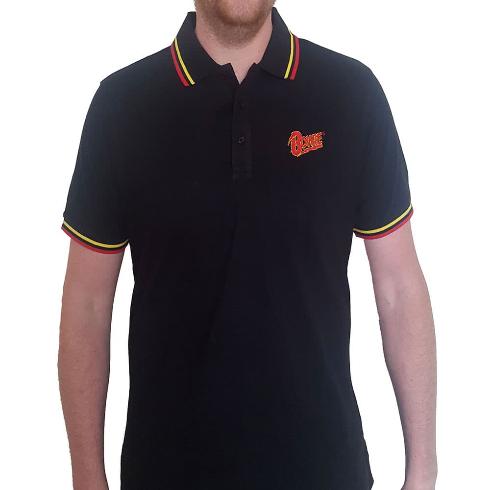 Polokošeľa David Bowie - Flash Logo, Unisex,Čierna,S