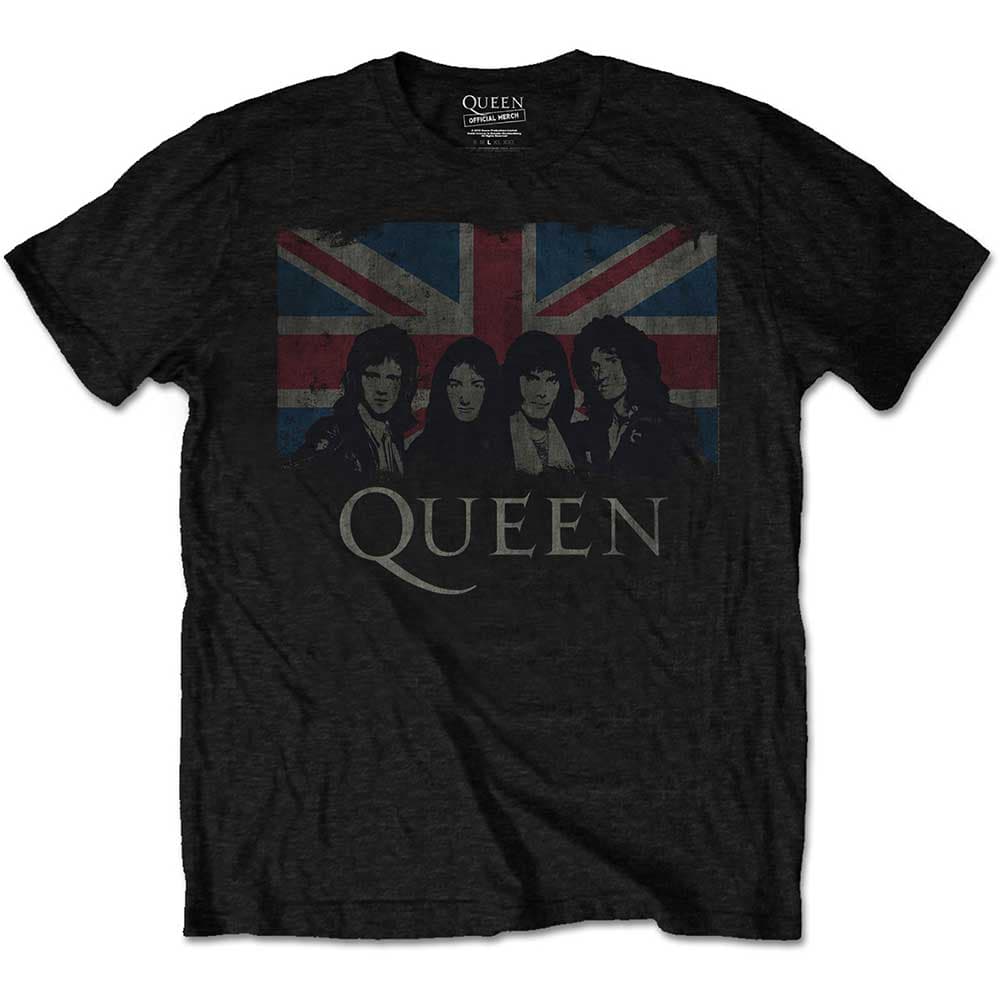 Tričko Queen - Vintage Union Jack, Dieťa,Čierna,5 – 6 rokov