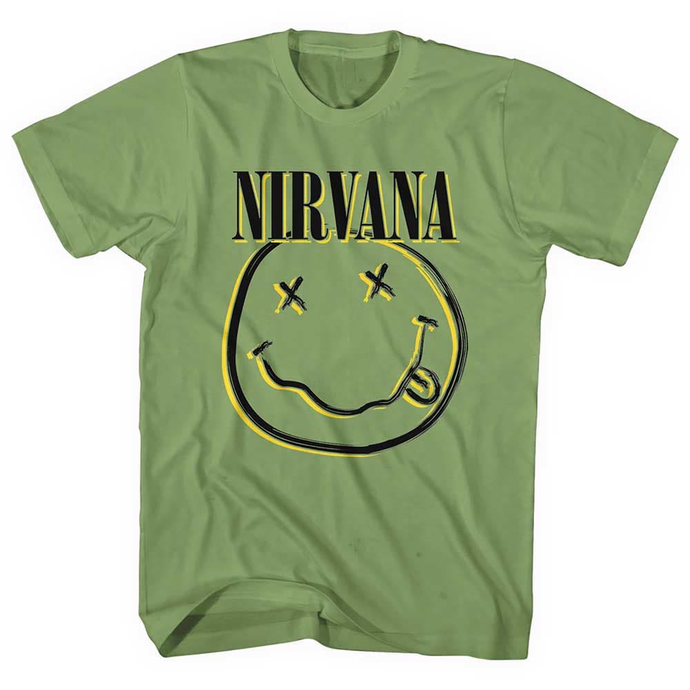 Tričko Nirvana - Inverse Smiley, Unisex,Zelená,L