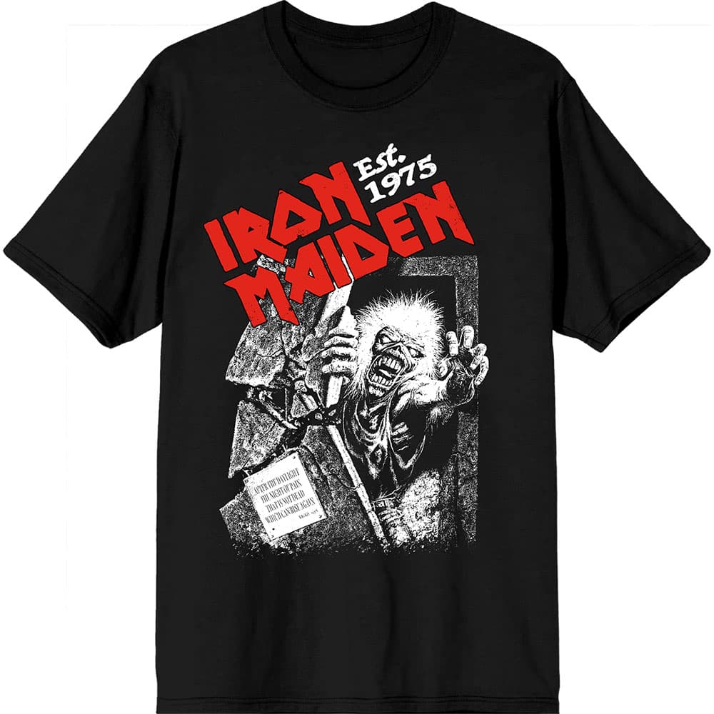 Tričko Iron Maiden - Est. 1975 No Prayer Grave Red Logo, Unisex,Čierna,S