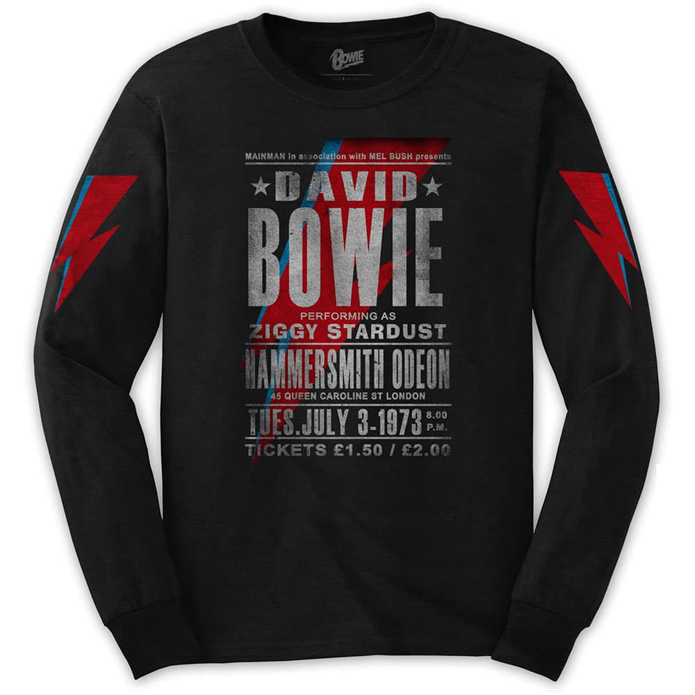 Tričko s dlhým rukávom David Bowie - Hammersmith Odeon, Unisex,Čierna,S