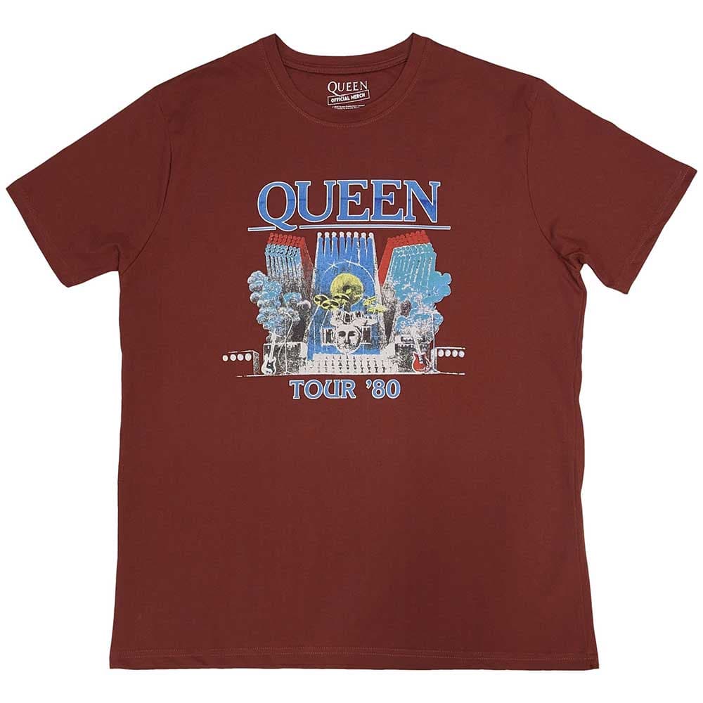 Tričko Queen - Tour '80, Unisex,Červená,L