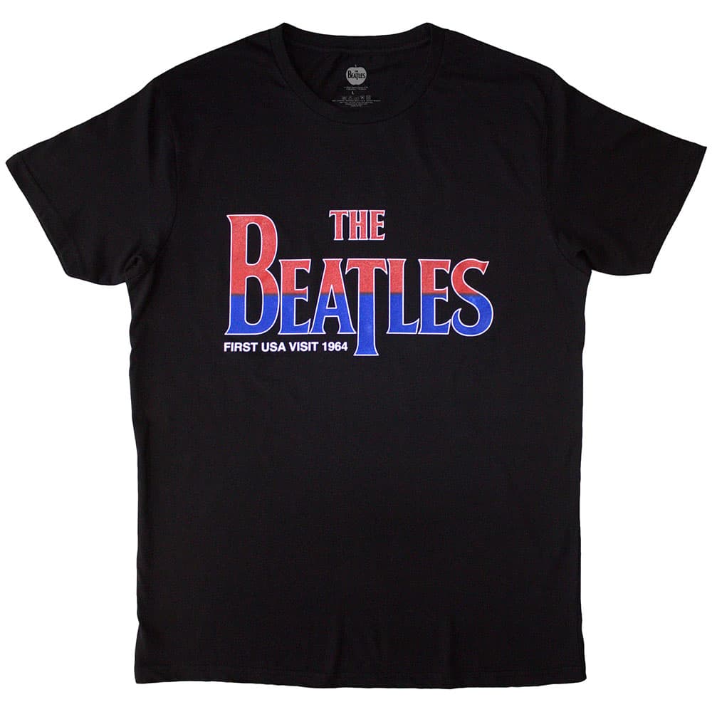 Tričko The Beatles - First USA Visit, Unisex,Čierna,M