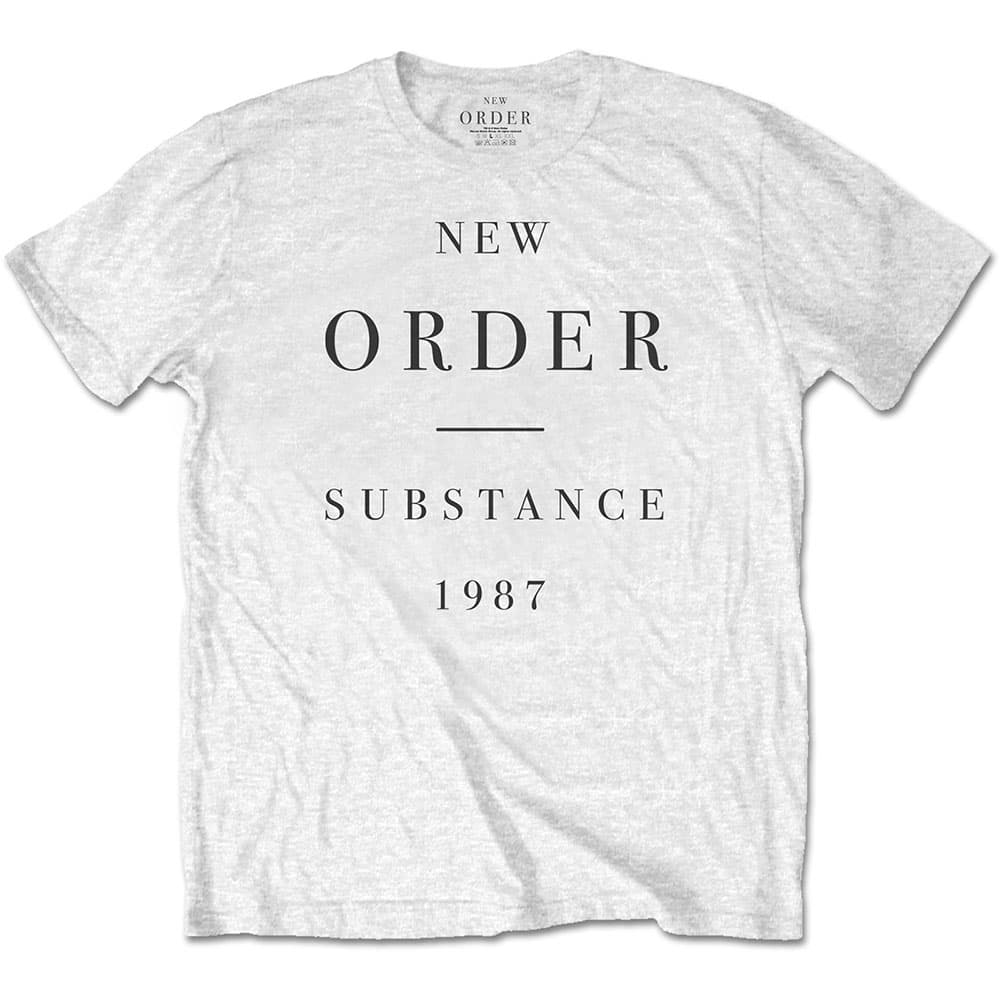 Tričko New Order - Substance, Unisex,Biela,L