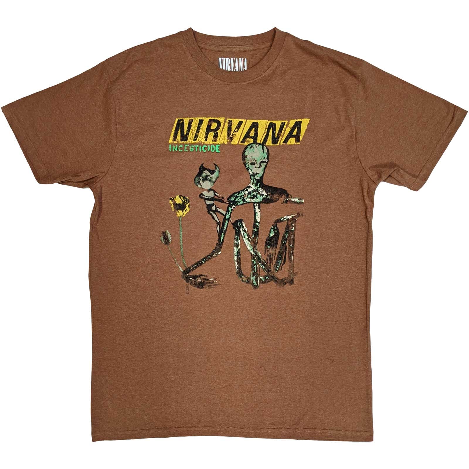 Tričko Nirvana - Incesticide, Unisex,Hnedá,XL