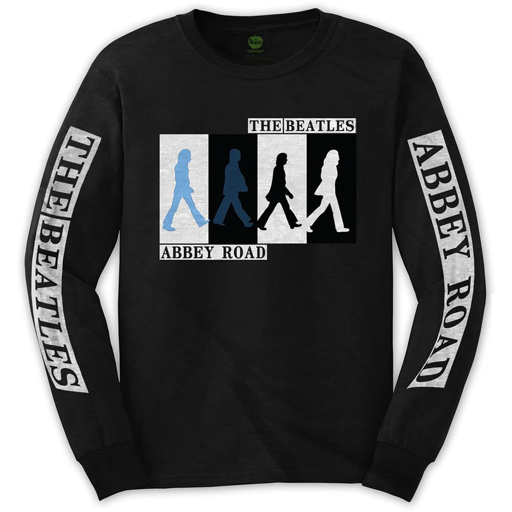 Tričko s dlhým rukávom The Beatles - Abbey Road Colours Crossing, Unisex,Čierna,M