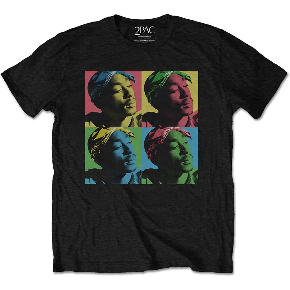 Tričko 2Pac - Pop Art, Unisex,Čierna,M