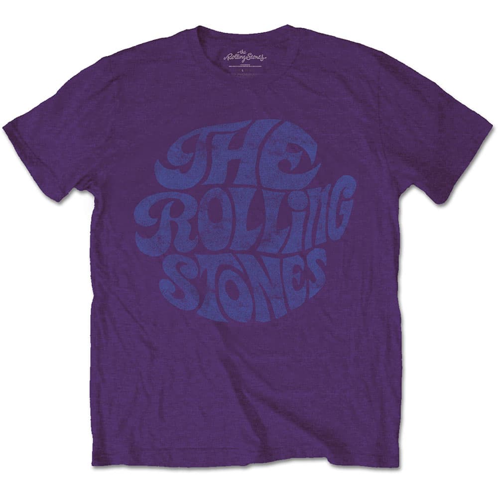 Tričko The Rolling Stones - Vintage 70s Logo, Unisex,Fialová,S