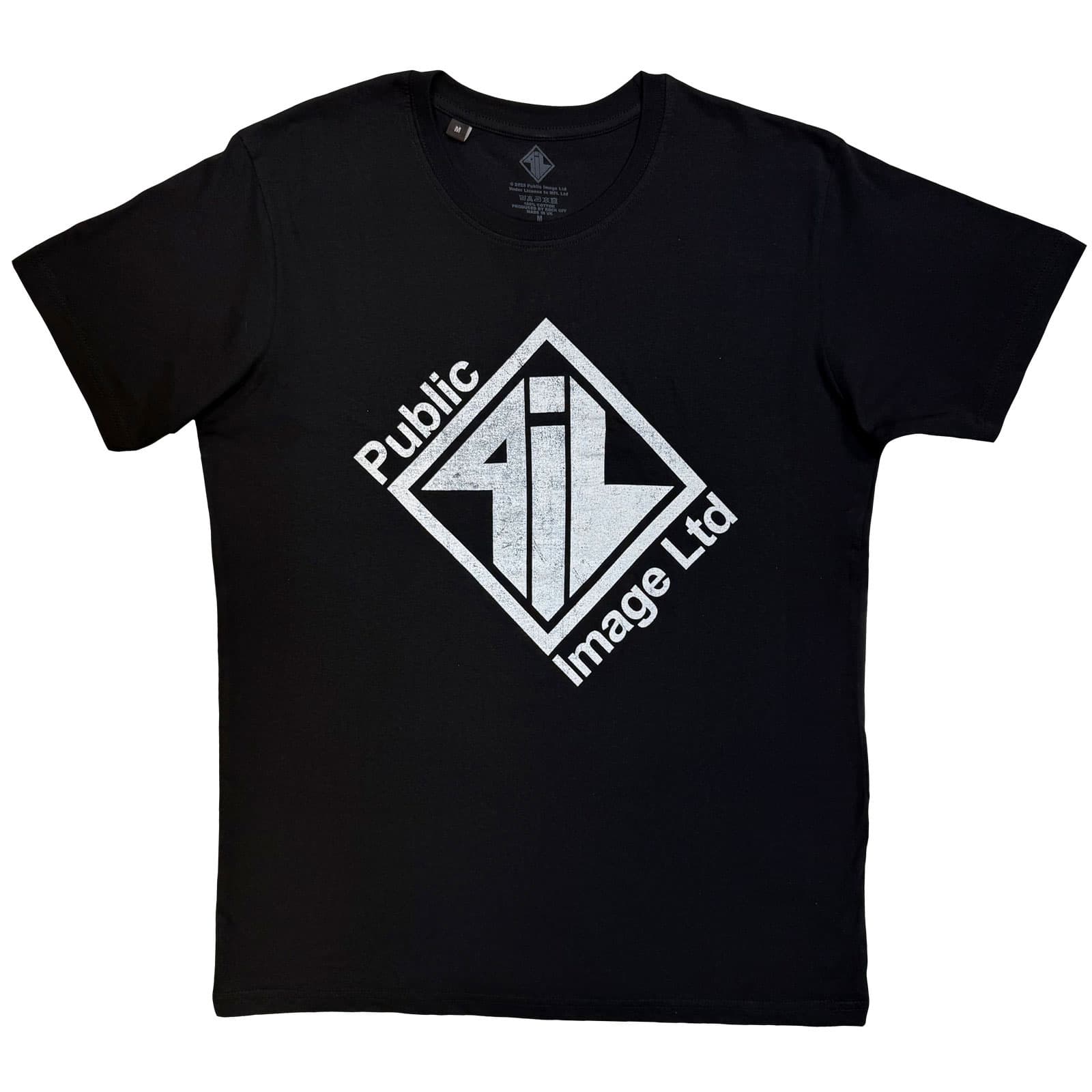 Tričko PIL Public Image Ltd - Diamond Logo & Text, Unisex,Čierna,L