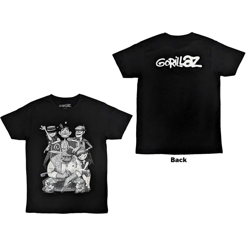 Tričko Gorillaz - George Spray, Unisex,Čierna,S