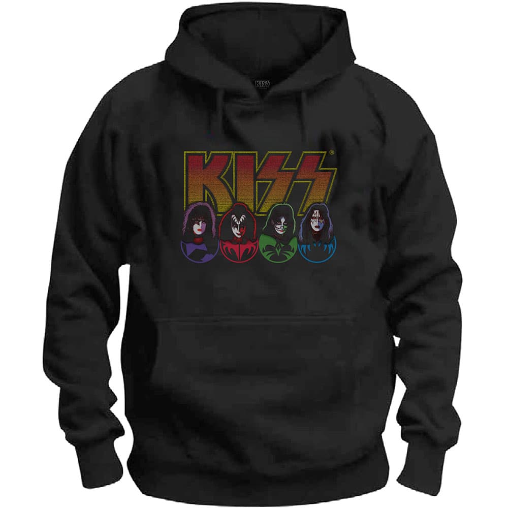 Mikina Kiss - Logo, Faces & Icons, Unisex,Čierna,M
