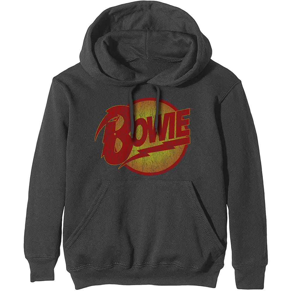 Mikina David Bowie - Vintage Diamond Dogs Logo, Unisex,Šedá,M