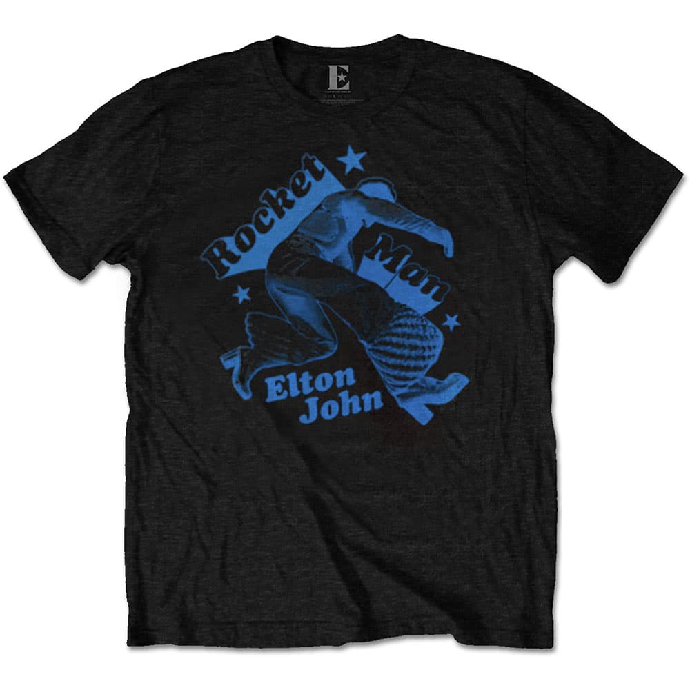 Tričko Elton John - Rocketman Jump, Unisex,Čierna,M