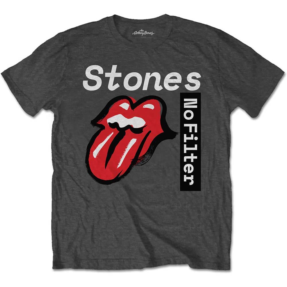 Tričko The Rolling Stones - No Filter Text, Unisex,Šedá,XL