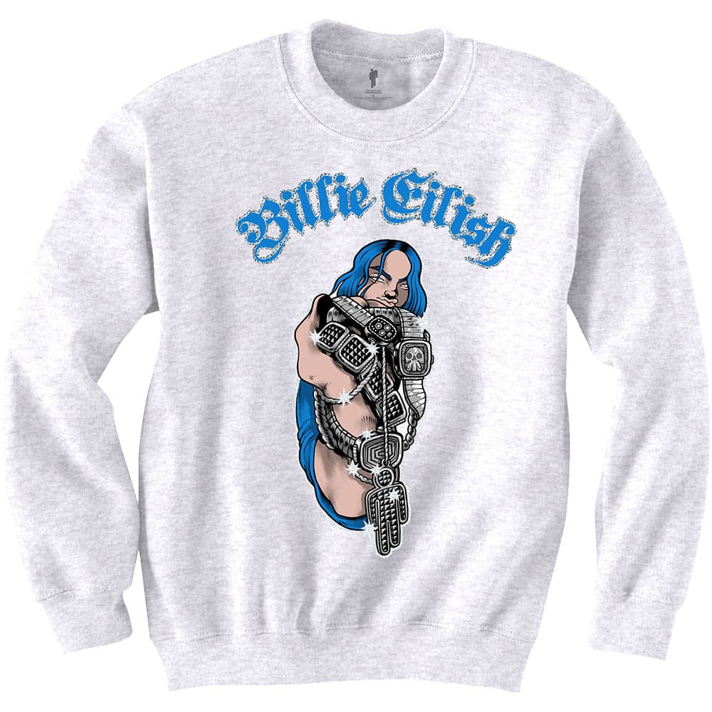 Crewneck Billie Eilish - Bling, Unisex,Biela,S